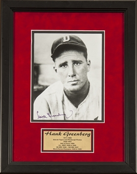 Hank Greenberg Signed and Framed 8” x 10” b/w Photo in 14” x 17” Frame (PSA/DNA)